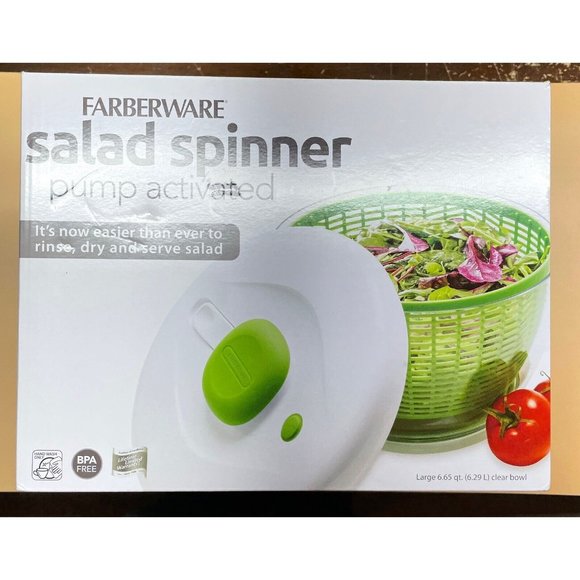 Farberware, Kitchen, Farberware Salad Spinner Bowl Strainer With Locking  Lid White 5 Qt